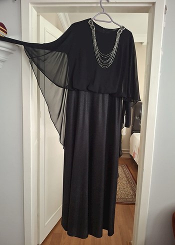 Siyah Uzun Kadın Abiye Elbise - Görsel 2