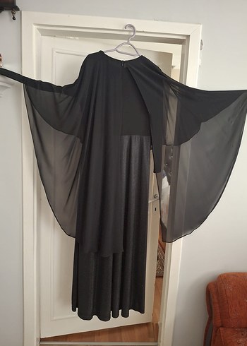 Siyah Uzun Kadın Abiye Elbise - Görsel 4