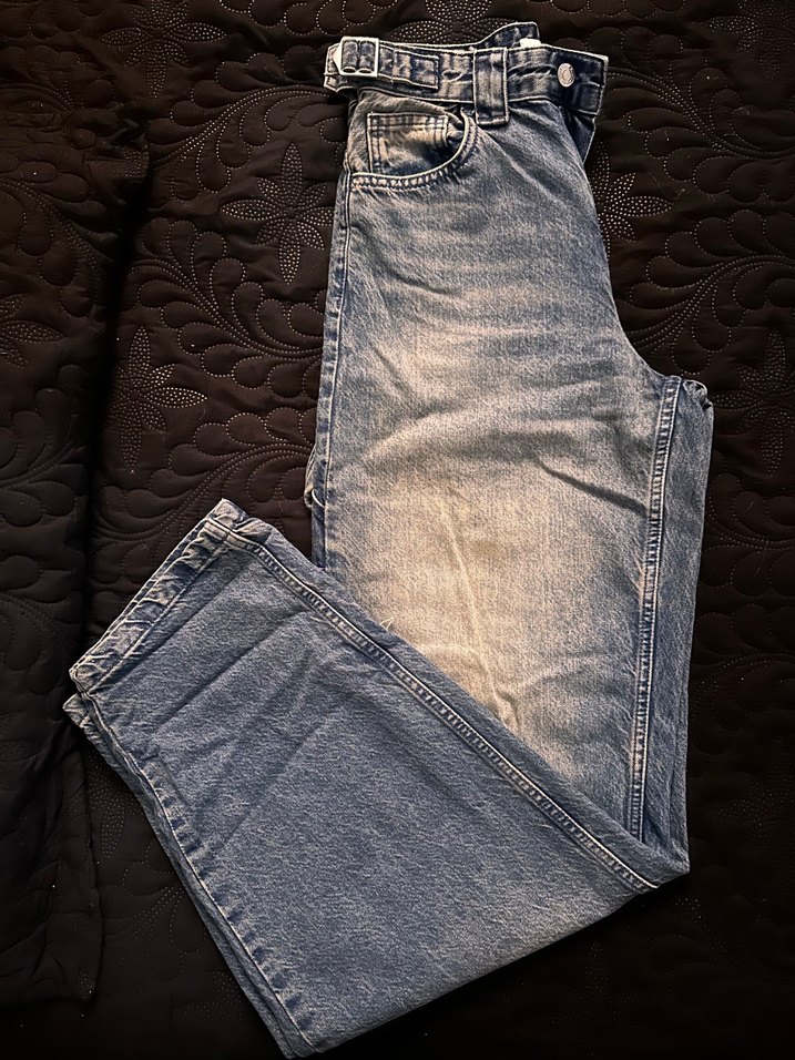 Bershka Düğmeli Gri Midi Jean - Görsel 2