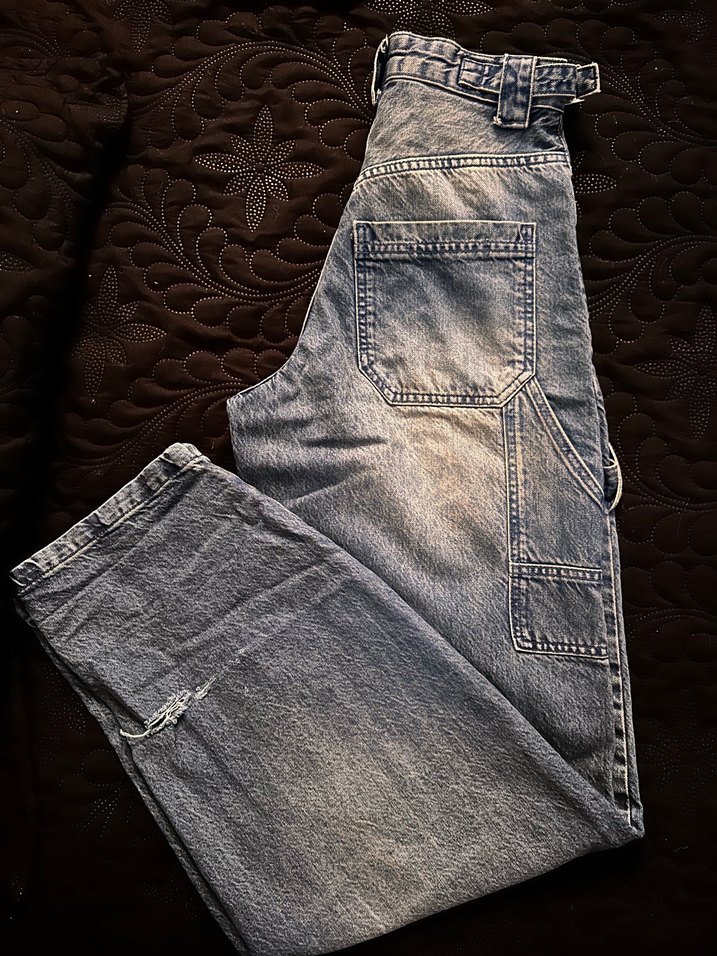 Bershka Düğmeli Gri Midi Jean - Görsel 3