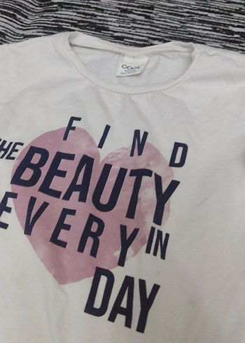 Kız Çocuk Gri Baskılı Uzun Kollu Tişört - Görsel 2