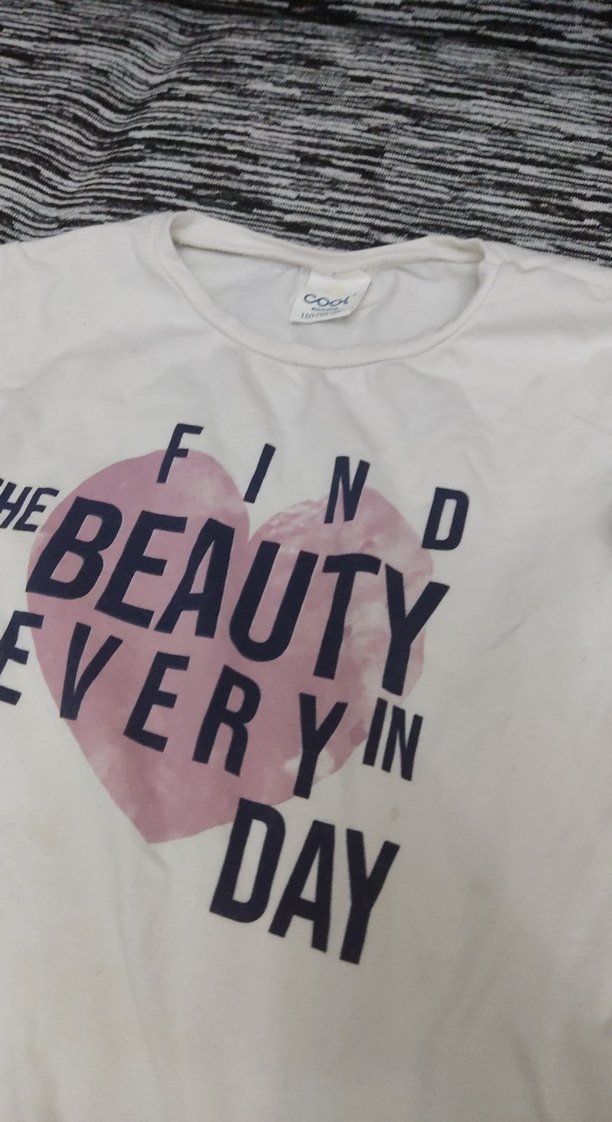 Kız Çocuk Gri Baskılı Uzun Kollu Tişört - Görsel 2