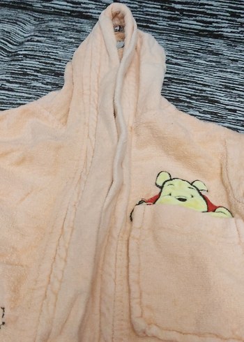 Nakışlı Kız Çocuk Polar Bornoz Bej - Görsel 2