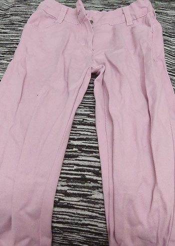 Kızlar için düğmeli pembe bol kesim pantolon - Görsel 2