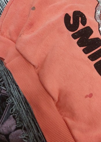 Pembe Payetli Kız Sweatshirt - Görsel 3
