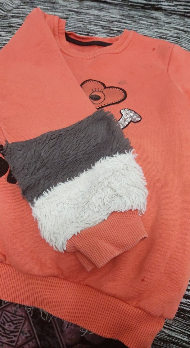 Pembe Payetli Kız Sweatshirt - Görsel 2