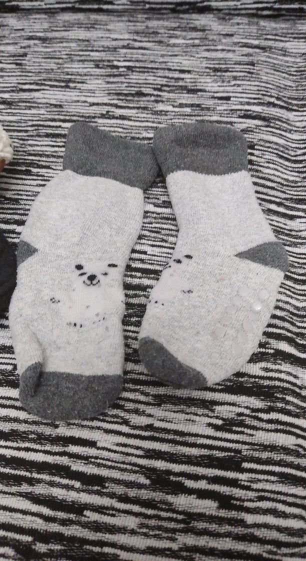 Gri Zebra Desenli Erkek Çorapları patik - Görsel 2