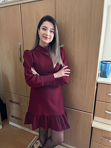 Trendyol & Milla Bordo renk elbise