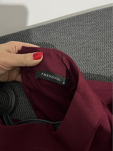 s Beden bordo Renk Bordo renk elbise