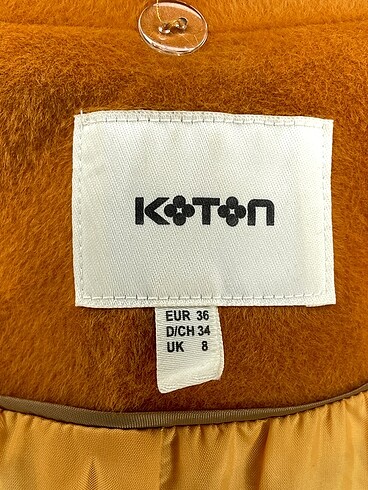 36 Beden sarı Renk Koton Kaban %70 İndirimli.