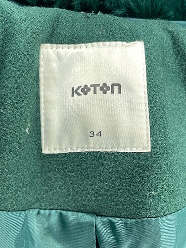 34 Beden yeşil Renk Koton Kaban %70 İndirimli.