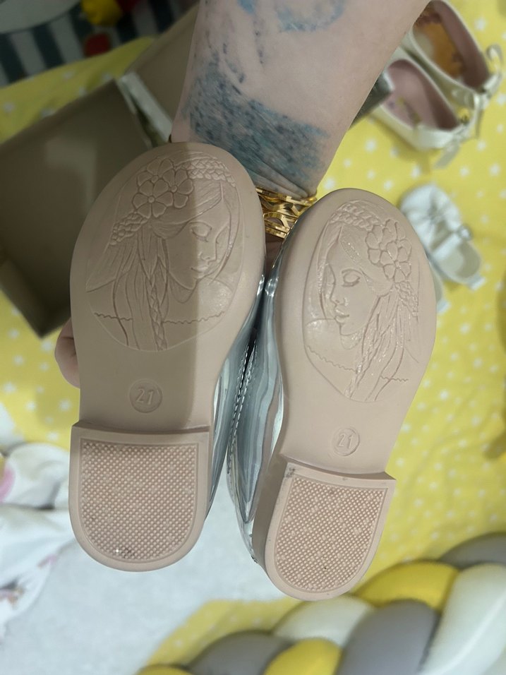 Kız Çocuk Gri Metalik Fiyonk Detaylı Babet - Görsel 2