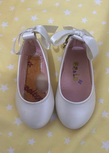 Beyaz Fiyonklu Kız Çocuk Babet - Görsel 2