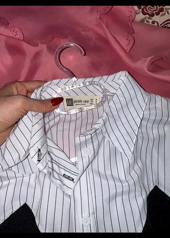 Düğmeli, Yakalı, İnce Çizgili gömlek - Görsel 6