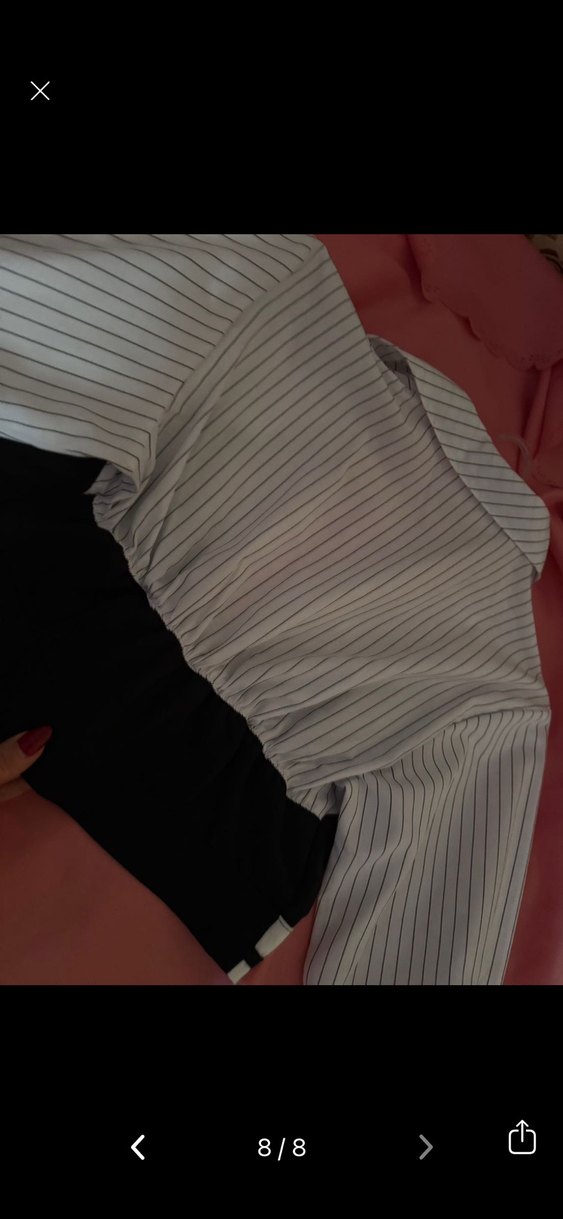 Düğmeli, Yakalı, İnce Çizgili gömlek - Görsel 3