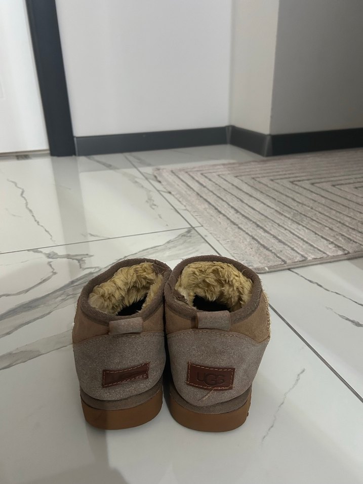 Bej Süet Kadın Kürklü Dolgu Topuk Bot - Görsel 3