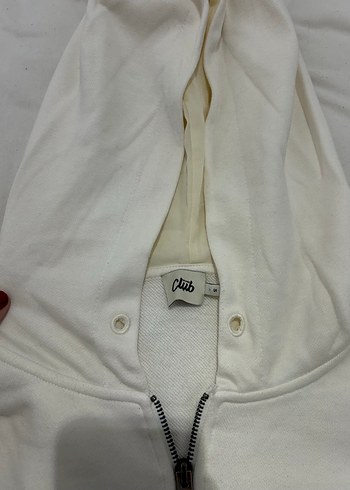 Beyaz Dantel Detaylı Kadın Sweatshirt - Görsel 2