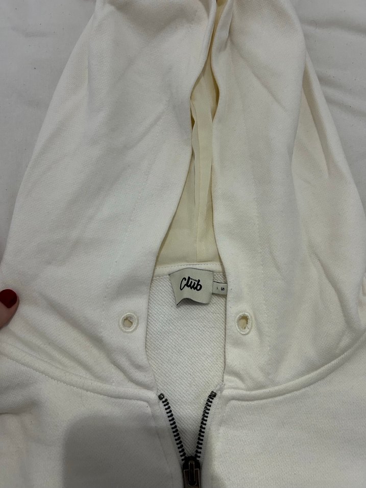 Beyaz Dantel Detaylı Kadın Sweatshirt - Görsel 2