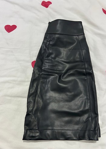 Siyah Deri Kemerli Mini Etek - Görsel 3