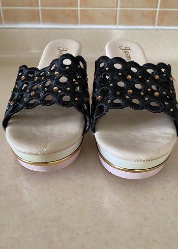 Jasmine Beyaz Payetli Dolgu Topuk Terlik - Görsel 2