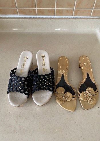 Jasmine Beyaz Payetli Dolgu Topuk Terlik - Görsel 5