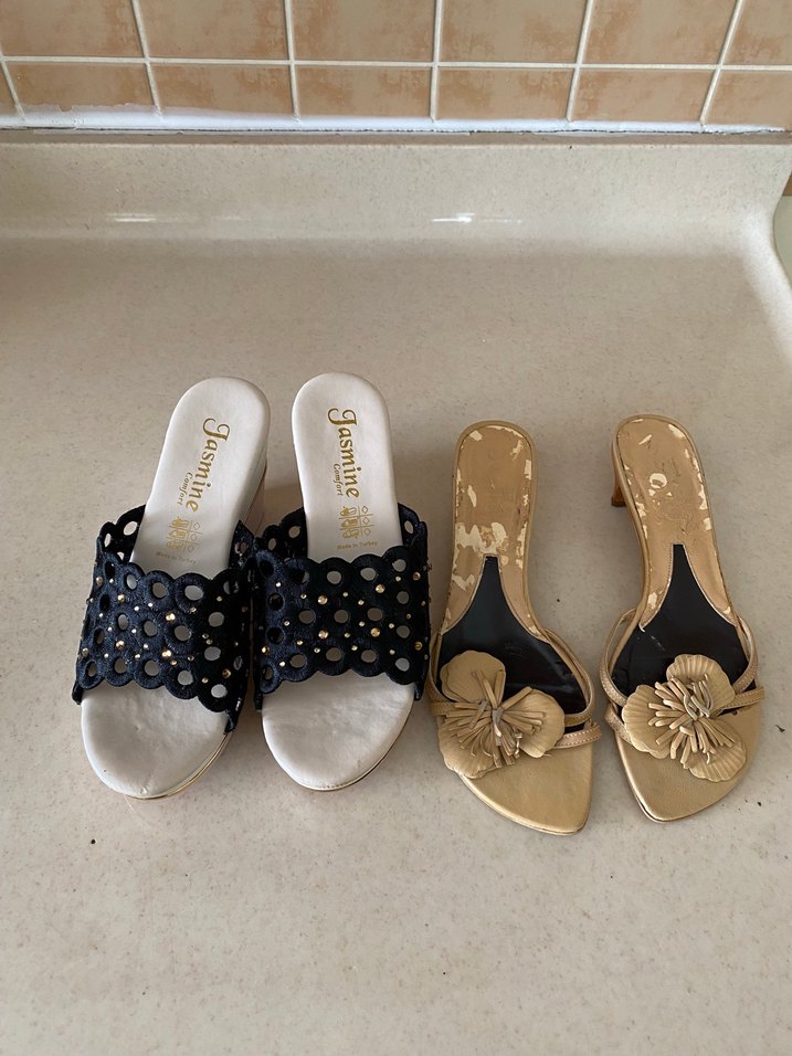 Jasmine Beyaz Payetli Dolgu Topuk Terlik - Görsel 5