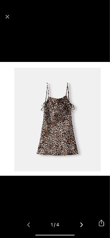 leopar saten mini elbise