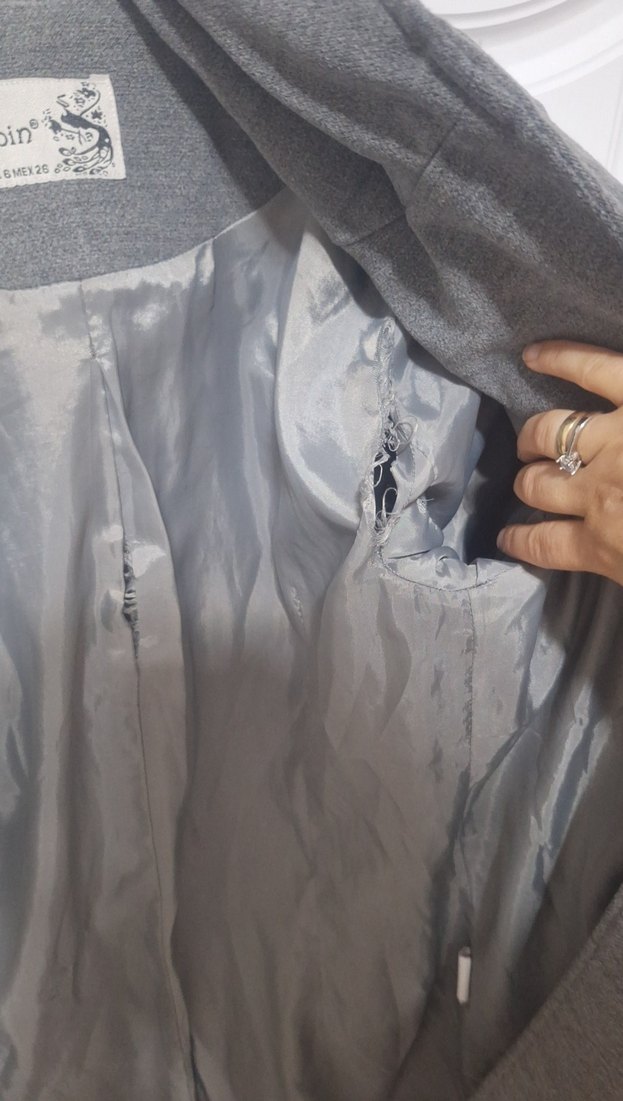 Gri Fermuarlı Kadın Ceket - Görsel 3