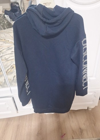 Lacivert Kapüşonlu Kadın Sweatshirt - Görsel 5