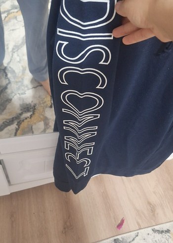 Lacivert Kapüşonlu Kadın Sweatshirt - Görsel 2