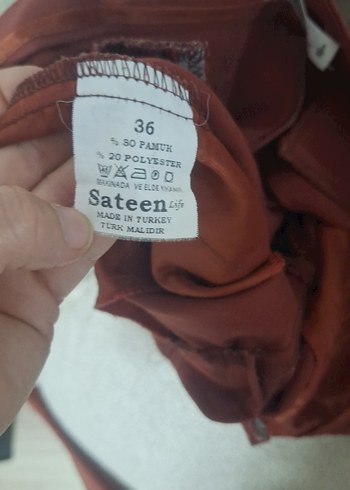 Kiremit renk Normal Kesim Kadın Kumaş Pantolon - Görsel 3