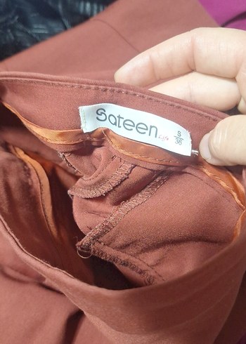 Kiremit renk Normal Kesim Kadın Kumaş Pantolon - Görsel 5