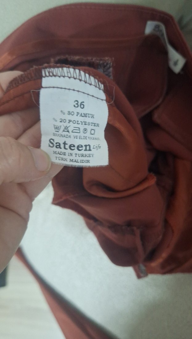 Kiremit renk Normal Kesim Kadın Kumaş Pantolon - Görsel 3