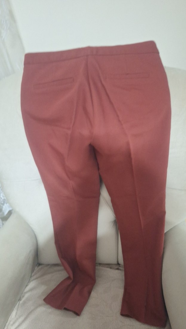 Kiremit renk Normal Kesim Kadın Kumaş Pantolon - Görsel 2