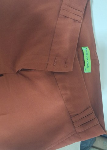 kiremit renk  Kadın Normal Kesim Kumaş Pantolon - Görsel 2