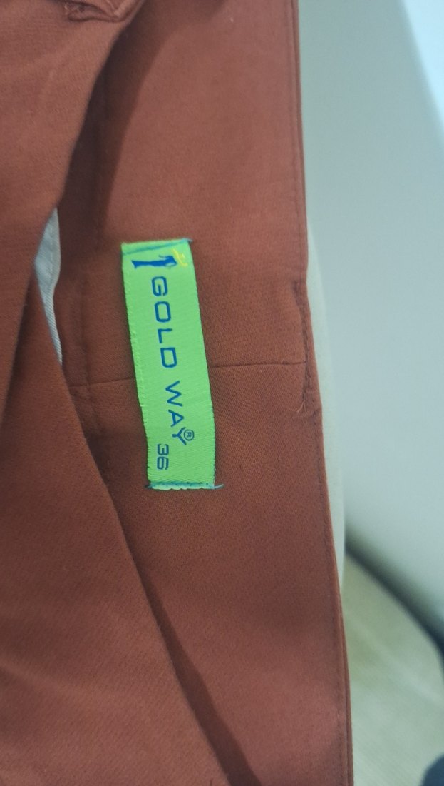 kiremit renk  Kadın Normal Kesim Kumaş Pantolon - Görsel 3