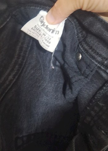 Düğmeli Gri Kadın Midi Boy Kot Pantolon - Görsel 4