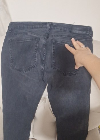 Gri Kadın Denim Pantolon - Midi Boy - Görsel 5