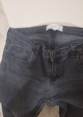 Gri Kadın Denim Pantolon - Midi Boy - Görsel 2