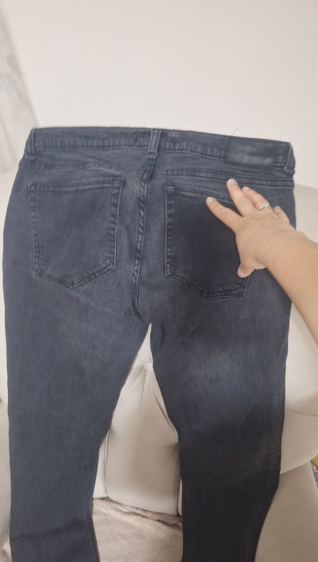 Gri Kadın Denim Pantolon - Midi Boy - Görsel 5