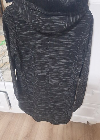 siyah renk Kapüşonlu Uzun tunik - Görsel 2