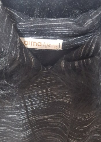 siyah renk Kapüşonlu Uzun tunik - Görsel 3