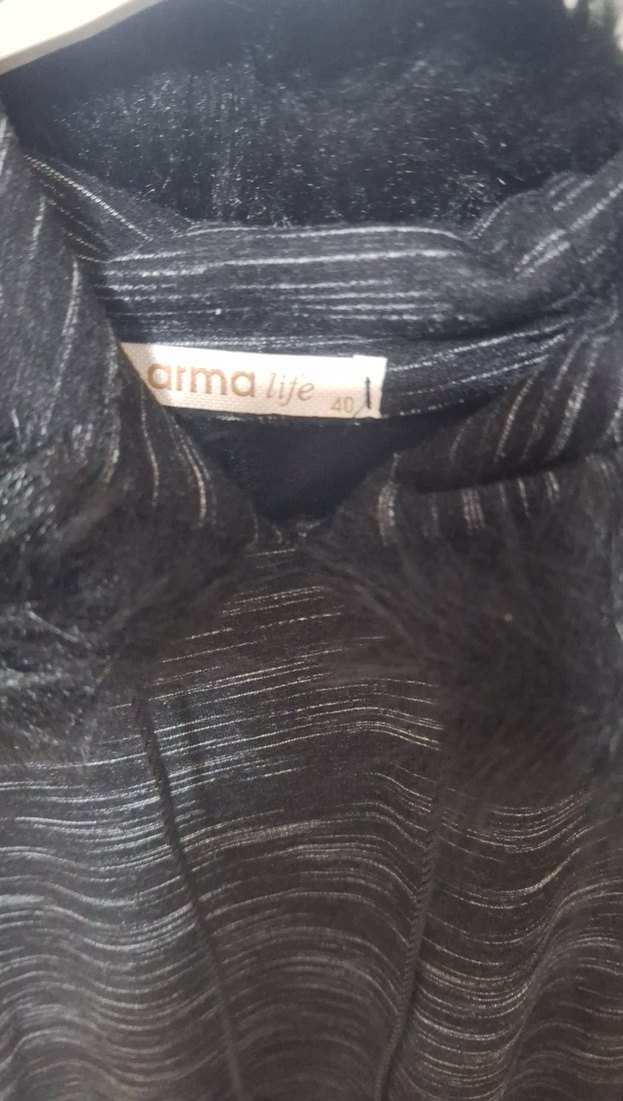 siyah renk Kapüşonlu Uzun tunik - Görsel 3