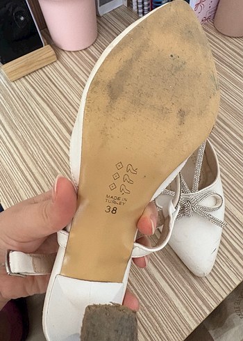 Beyaz Stiletto Topuklu Kadın Abiye Ayakkabı - Görsel 3