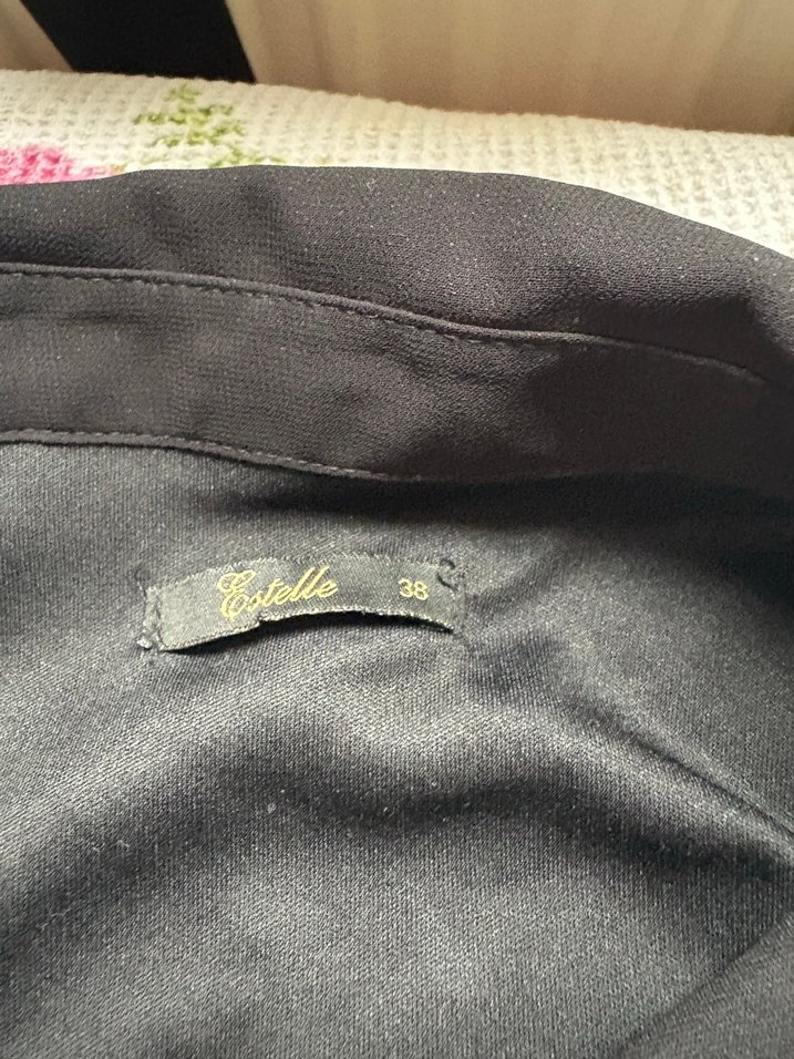 Siyah V Yakalı Midi Ofis Elbisesi - Görsel 2