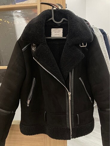 stradivarius kürklü biker ceket