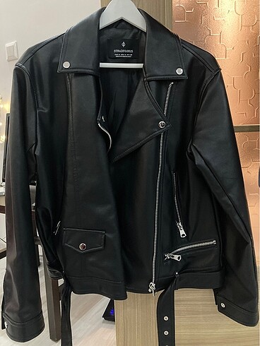stradivarius deri biker ceket