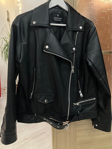 Stradivarius stradivarius deri biker ceket