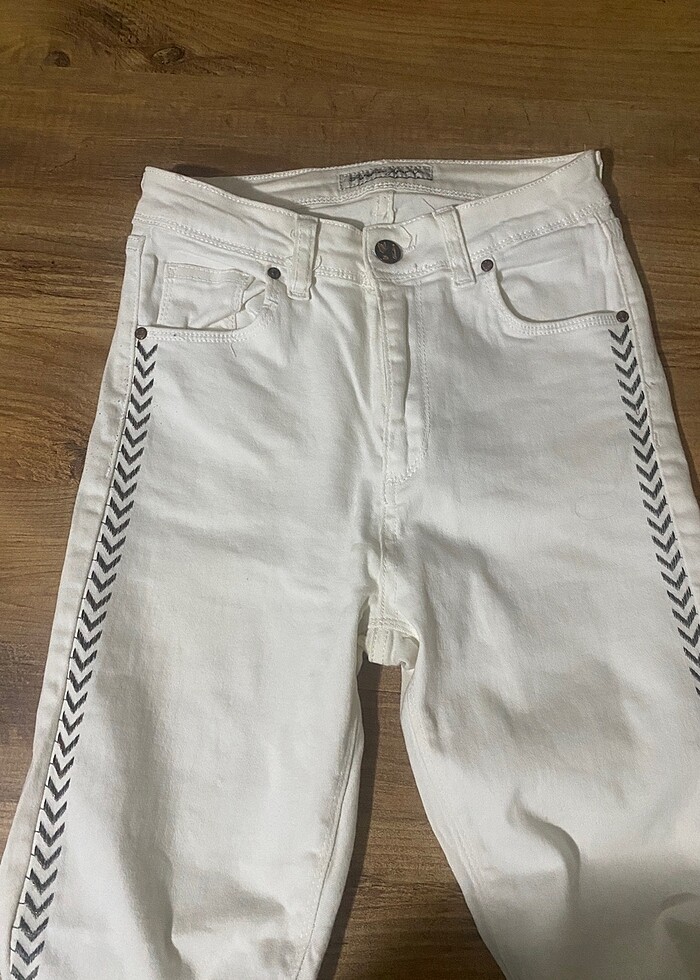 Beyaz kot skinny - Görsel 2