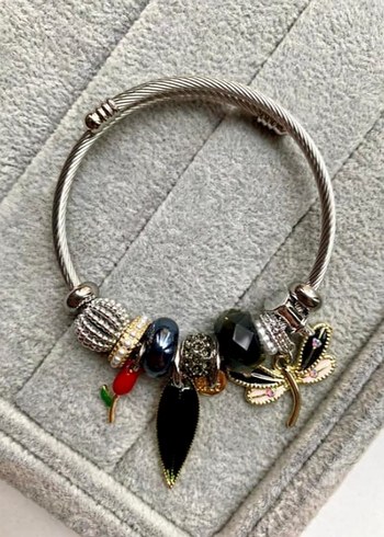 Beden pembe Renk Sıfır ürün Çelik kararma yapmaz Renkli Boncuklu Pandora bleklik